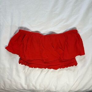 Forever 21 Red Ruffled Women's Crop Top